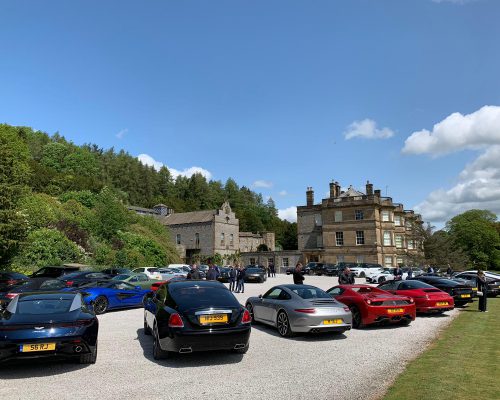 Cars lined up for the Star Trust motoring day